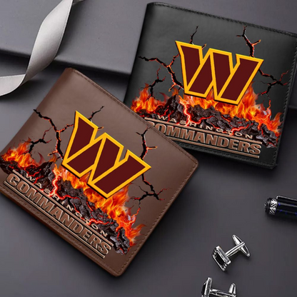 Premium NFL WAS Cracked Fire Leather Wallet V1 NMD TTV