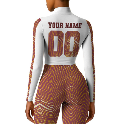 Premium NFL WAS Long-Sleeve Crop Top Sports Jacket and Leggings V1 NMD TTV