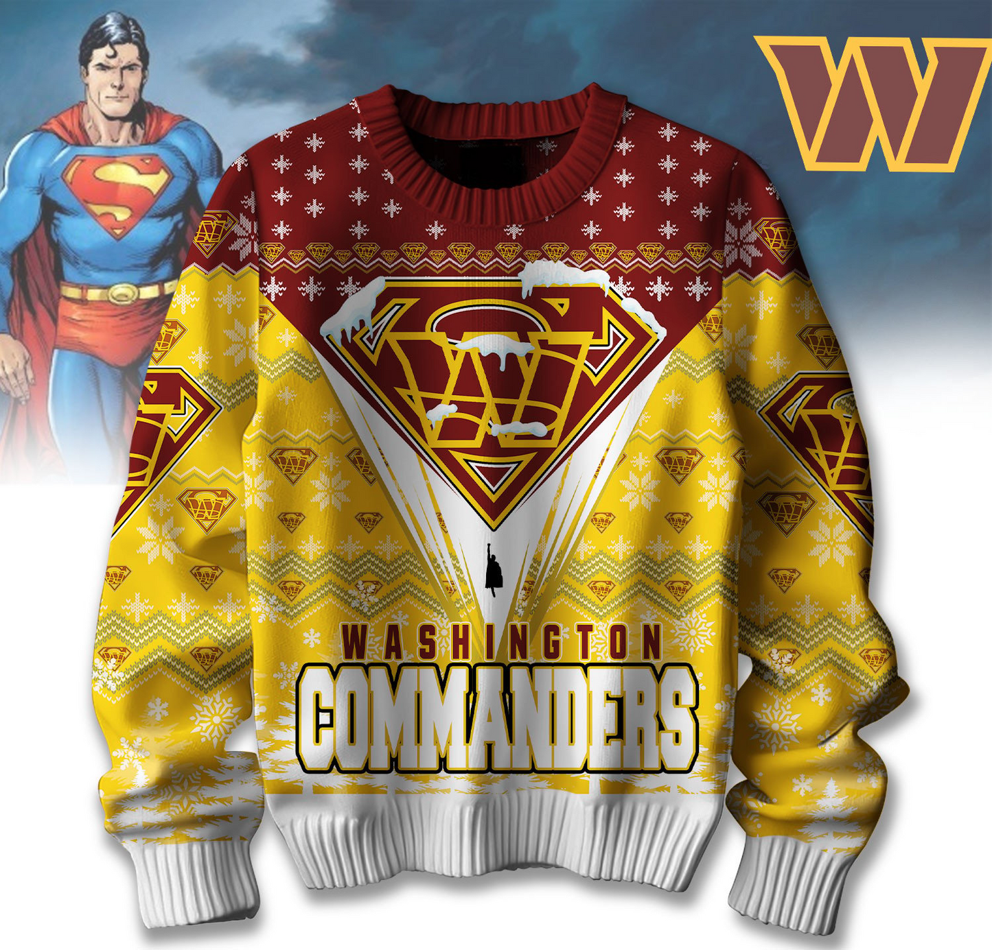 Premium NFL WAS Merry Super Christmas Sweater V1 NMD TTV