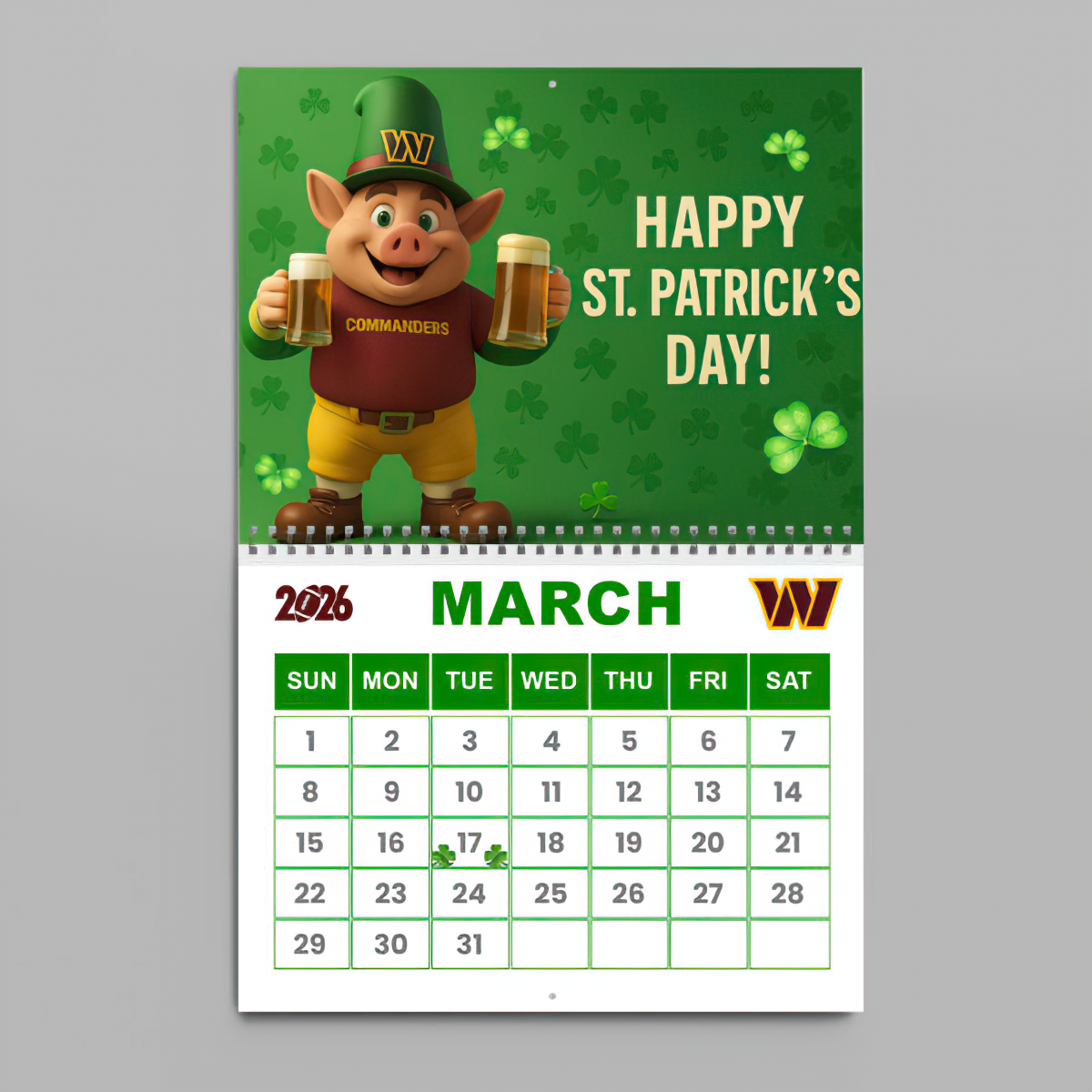 Premium NFL WAS Wall Calendar 2026 V1 NMD TTV