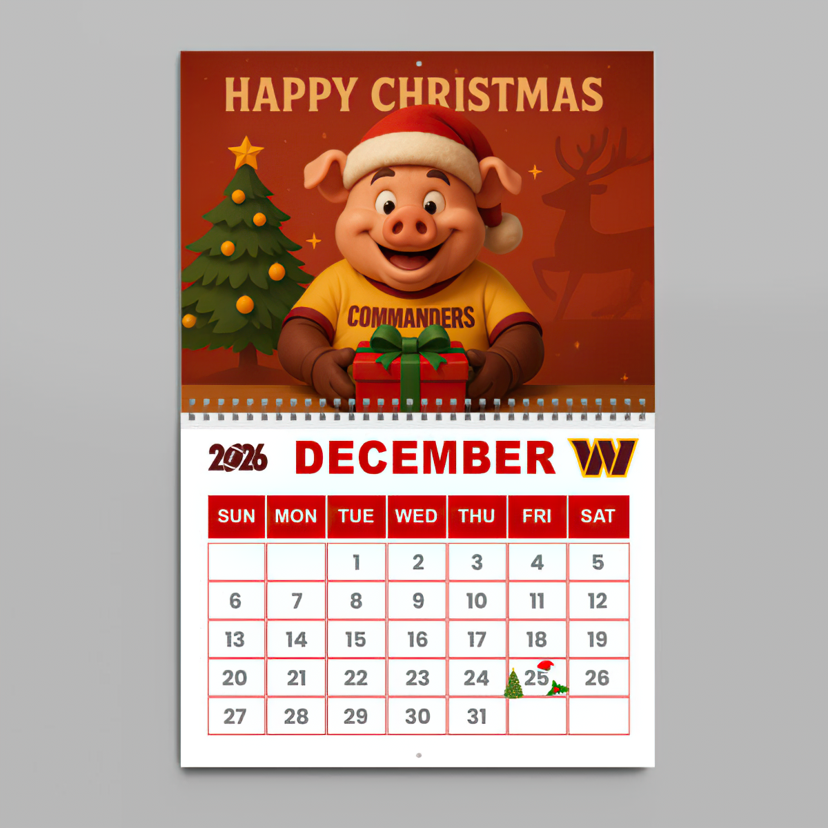 Premium NFL WAS Wall Calendar 2026 V1 NMD TTV