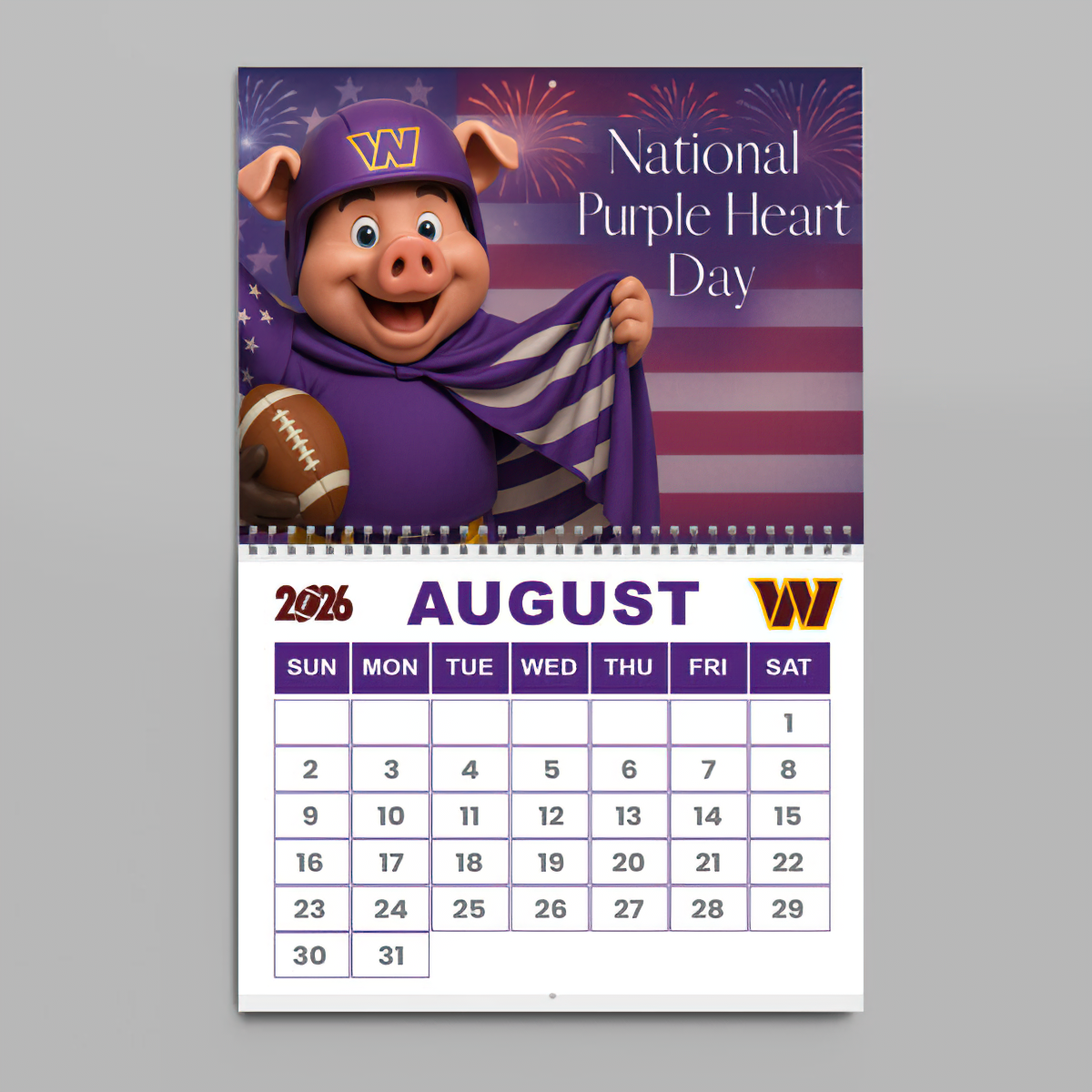 Premium NFL WAS Wall Calendar 2026 V1 NMD TTV