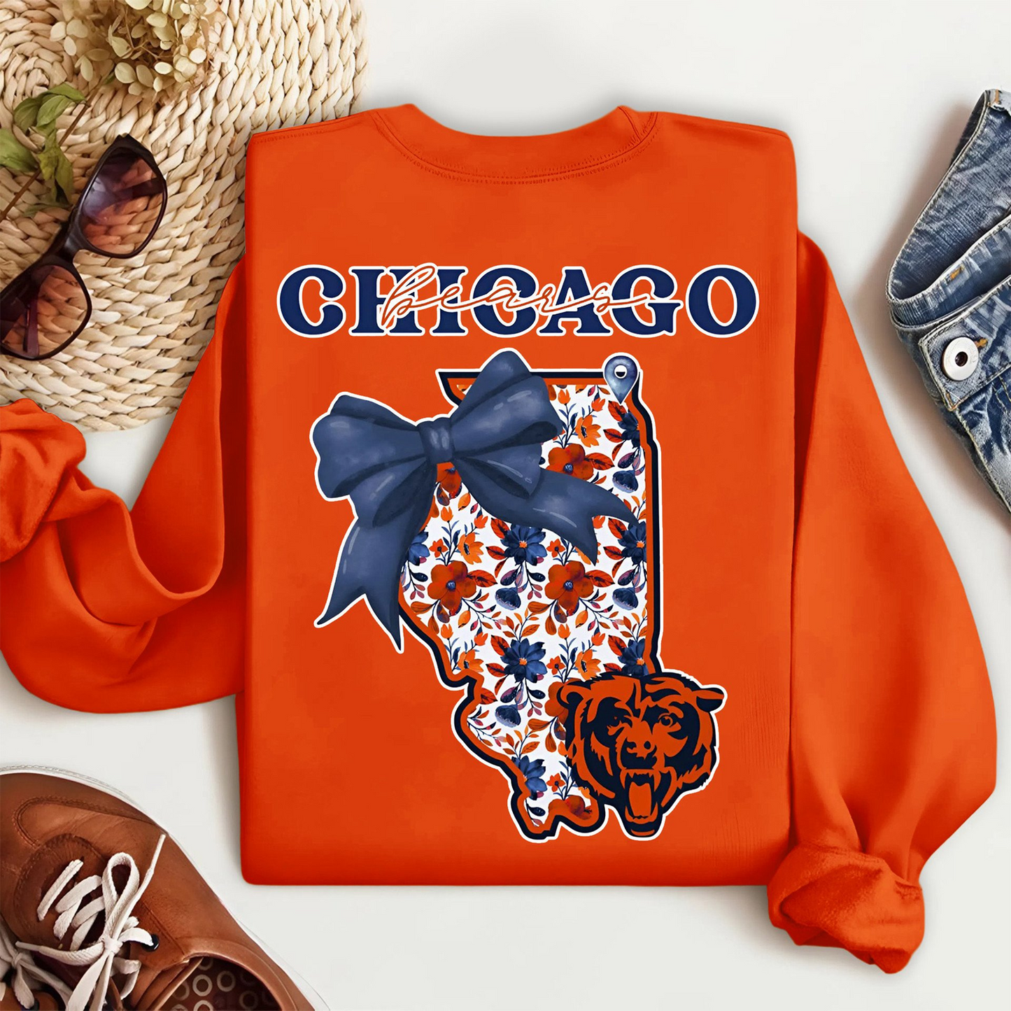 Premium NFL x CHI Cozy State Bow Sweatshirt TUANND TANTD