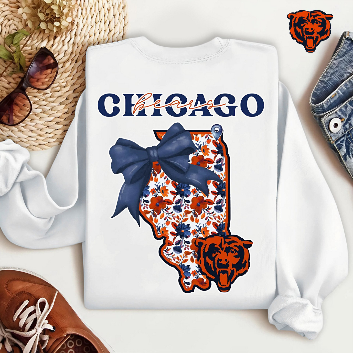Premium NFL x CHI Cozy State Bow Sweatshirt TUANND TANTD