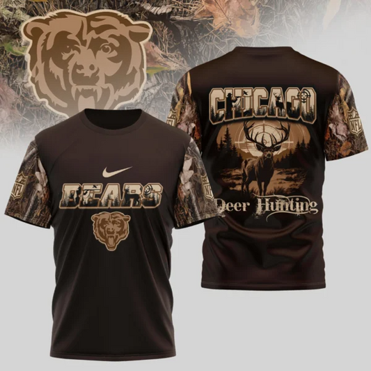 Premium NFL X CHI Deer Hunting 3D Shirt NDT NHM