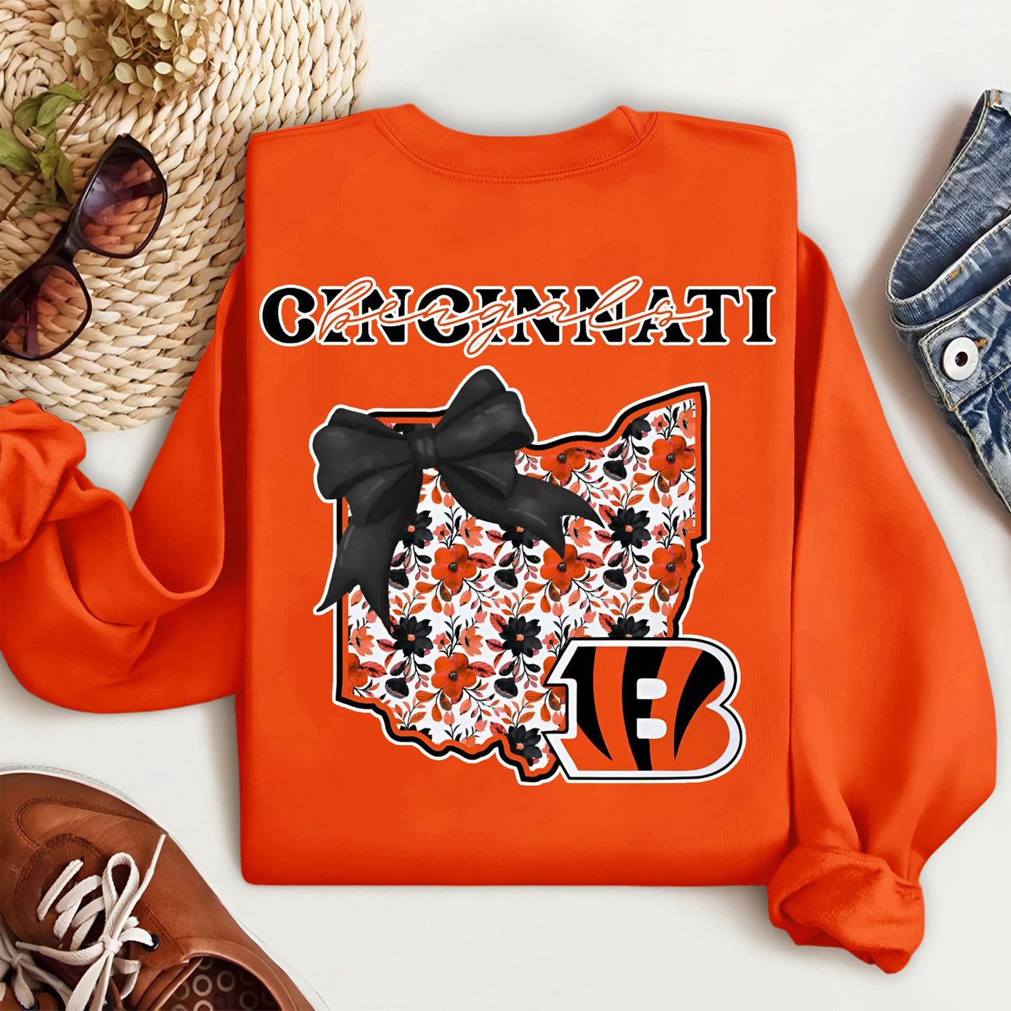 Premium NFL x CIN Cozy State Bow Sweatshirt TUANND TANTD