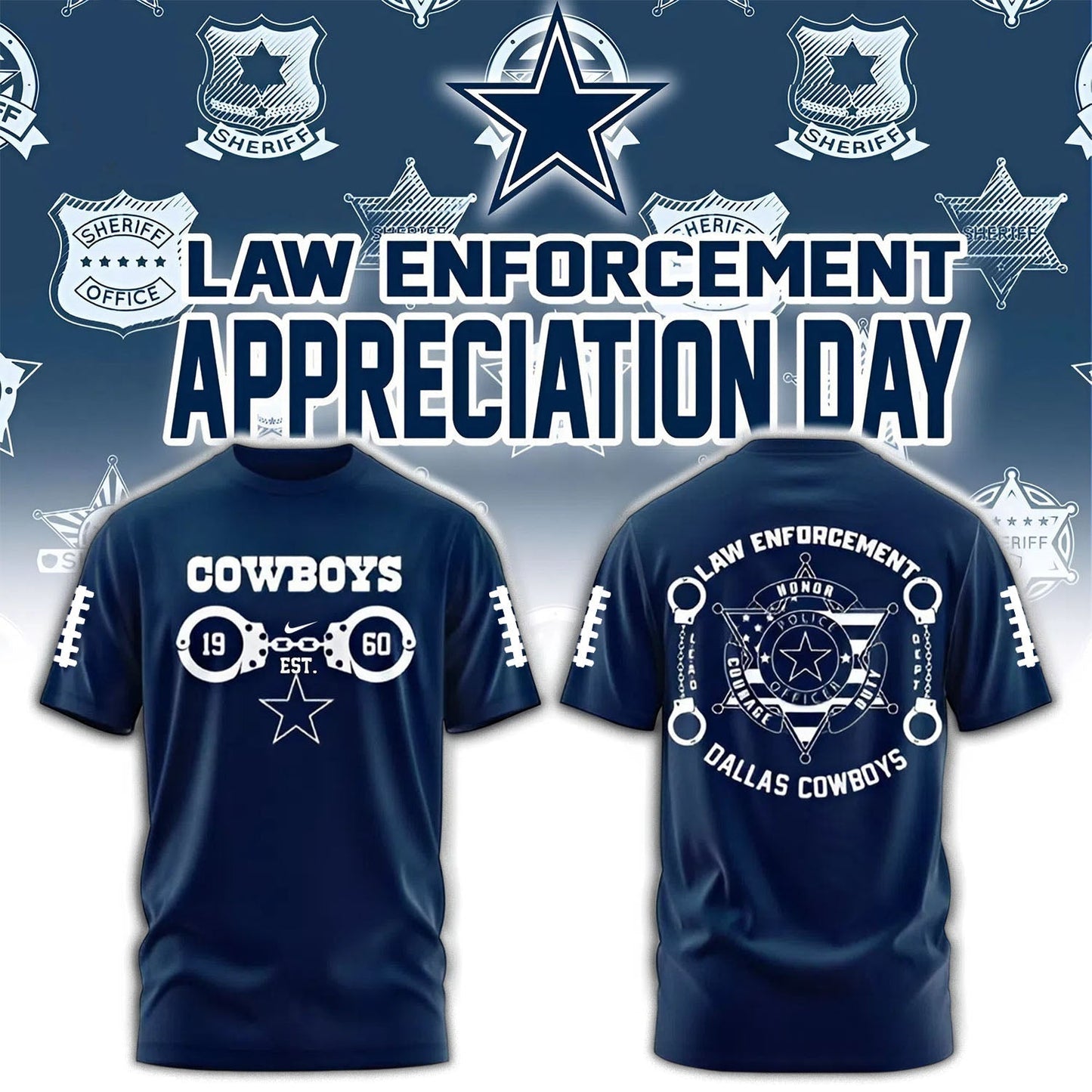 PREMIUM NFL X DAL 3D SHIRT Law Enforcement 2025 NDT NHM