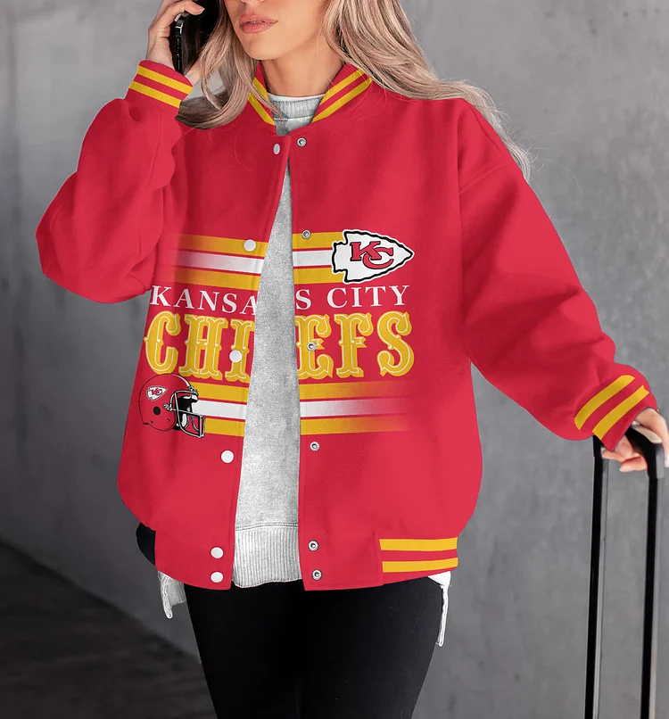 PREMIUM NFL X KCC Women's Long Pass Full- Snap Casual Jacket NDT TDT