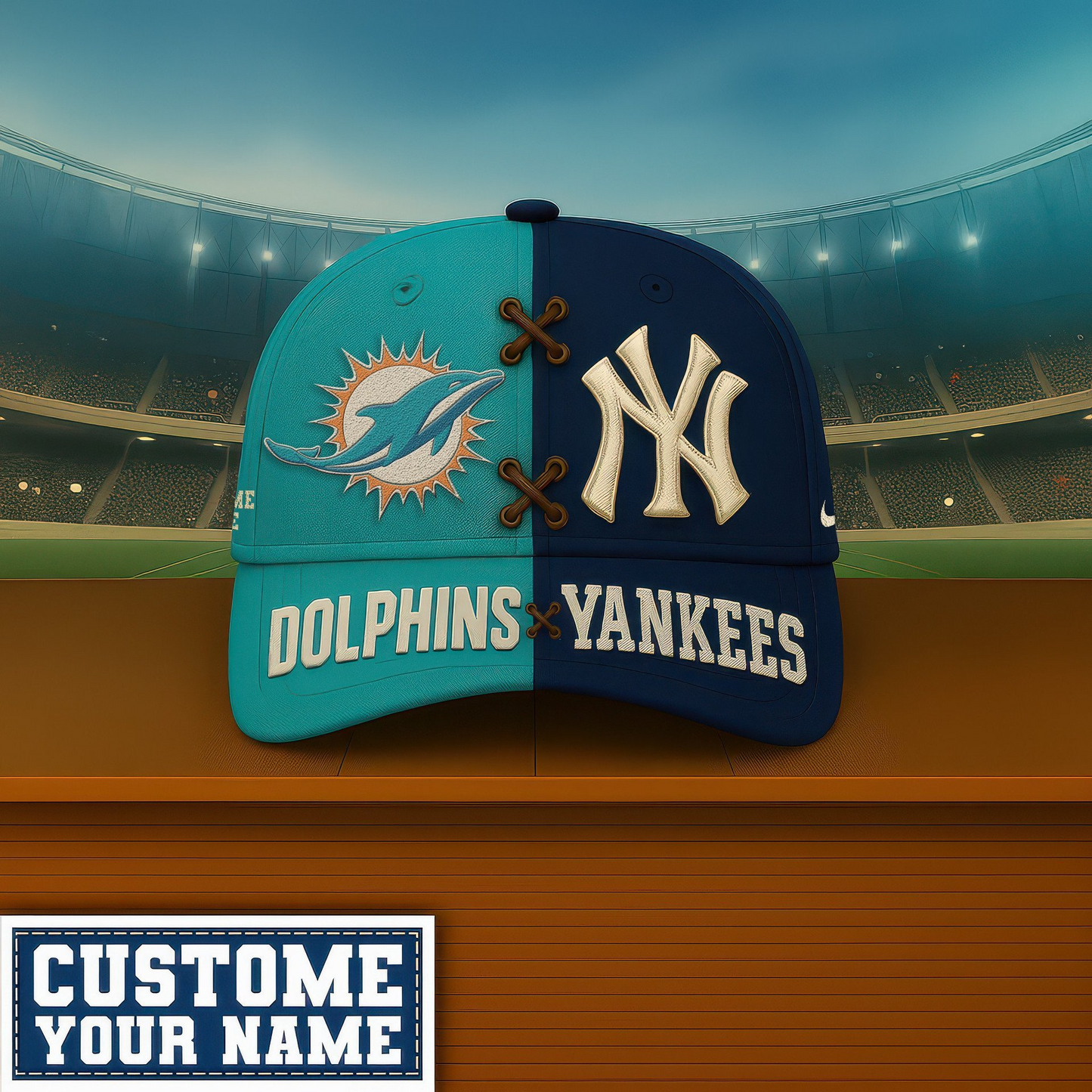 Premium NFL x MLB MIA & NYY Crossover Custom Cap V1 NMD TTV