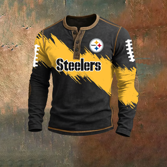 PREMIUM NFL X PIT HENLEY LONG SLEEVE OUTFIT SHIRT NDT TDT