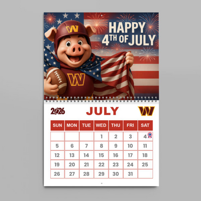 Premium NFL X WAS   2026 Wall Calendar NDT NHM