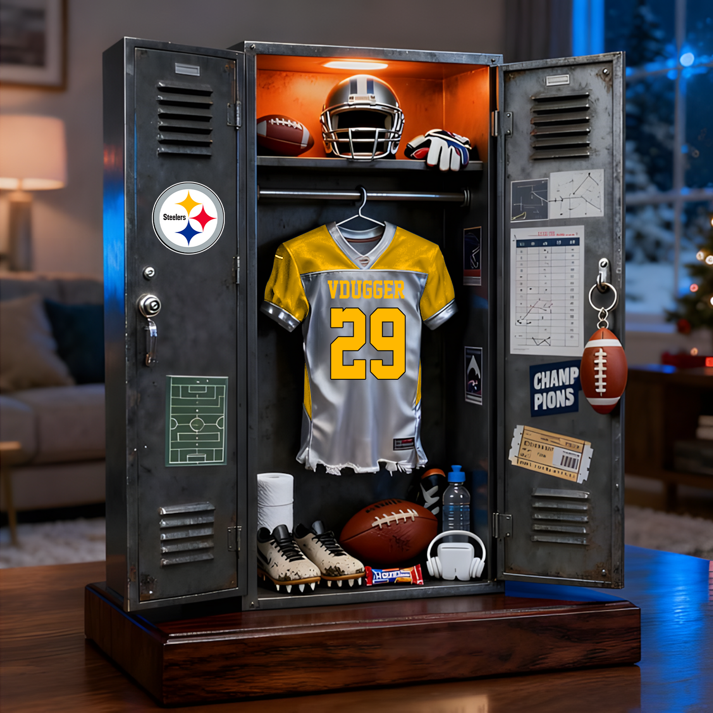PS X NFL Personalized American football player wardrobe sculpture desktop ornament V1 NAK NHT