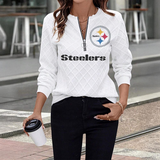 PS x NFL Women's Knit Textured Fabric Zip Up Sweatshirt DDT CTND