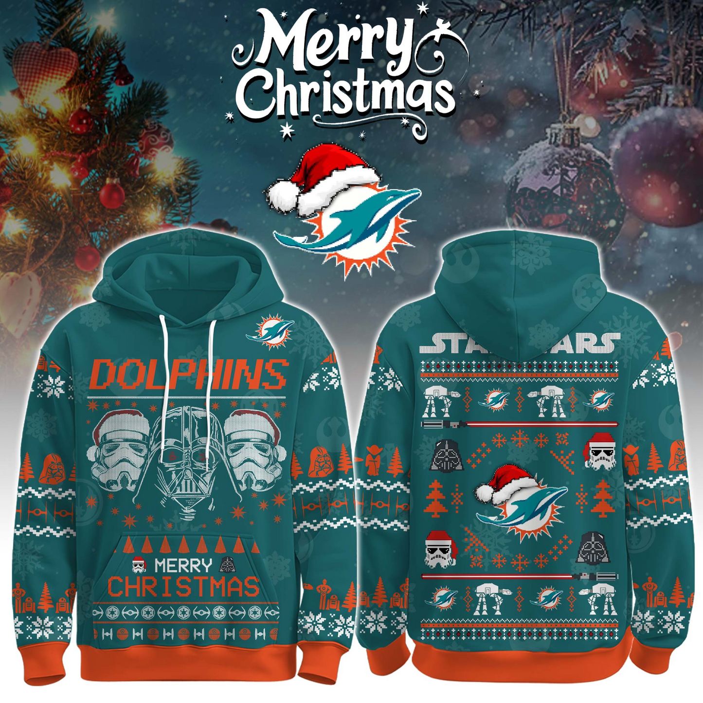 remium NFL MIA x STW Merry Christmas Hoodie V1 NMD TTV
