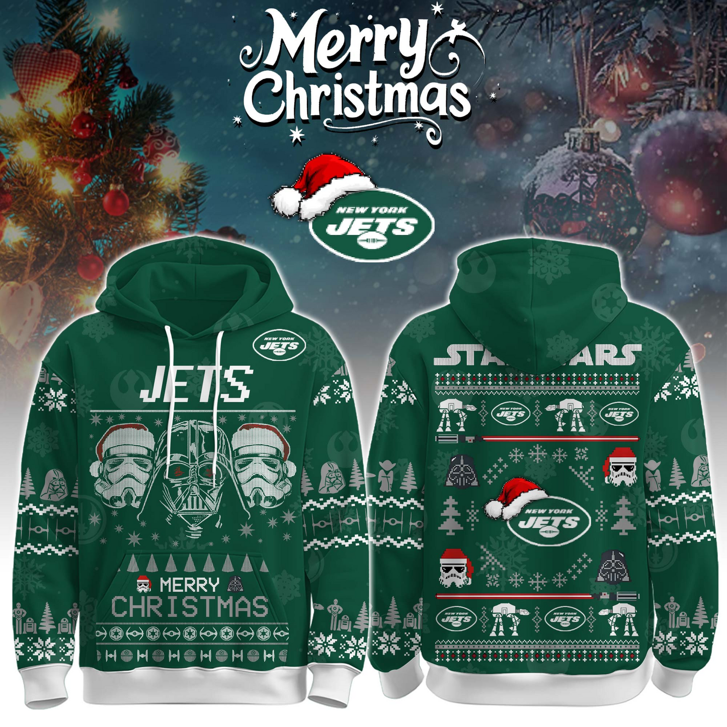remium NFL NYJ x STW Merry Christmas Hoodie V1 NMD TTV