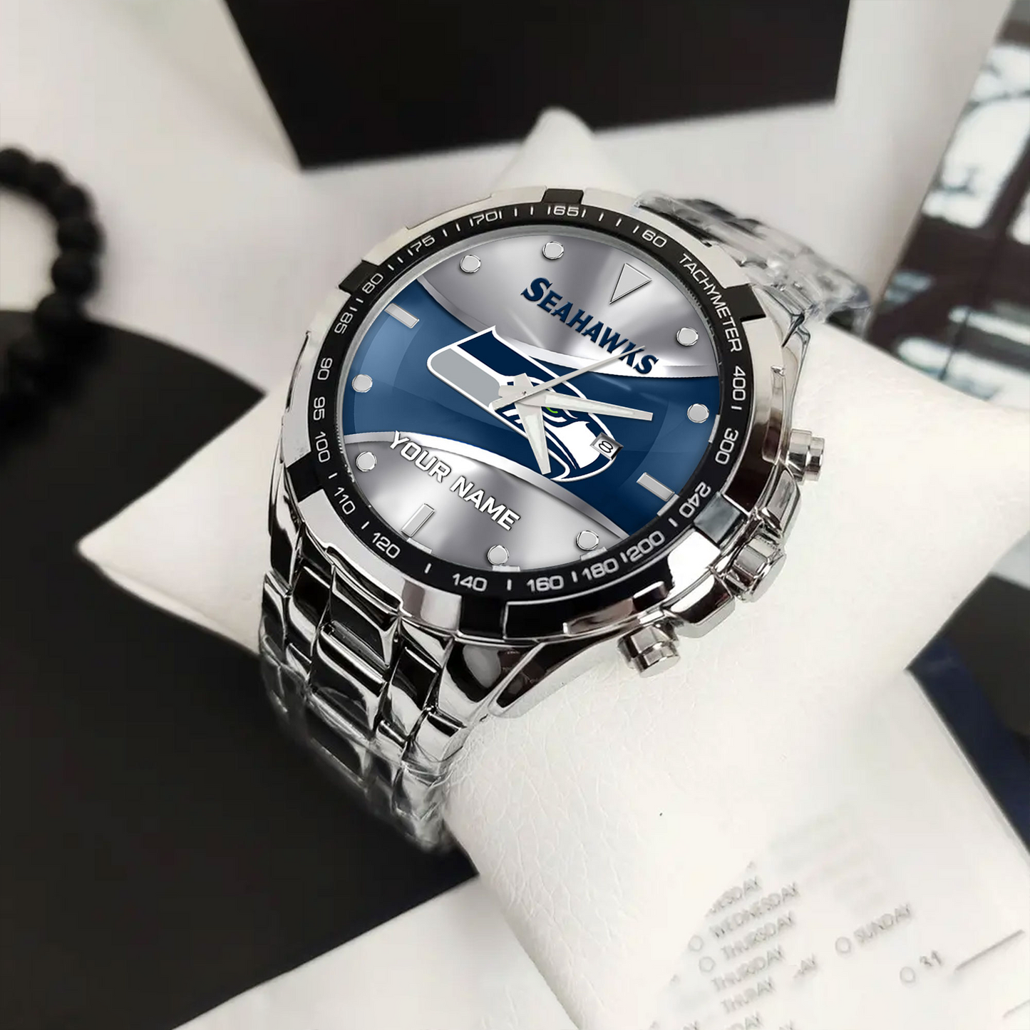 SEA x NFL Alloy Men Quartz Watch - Custom Name DATND TANTD