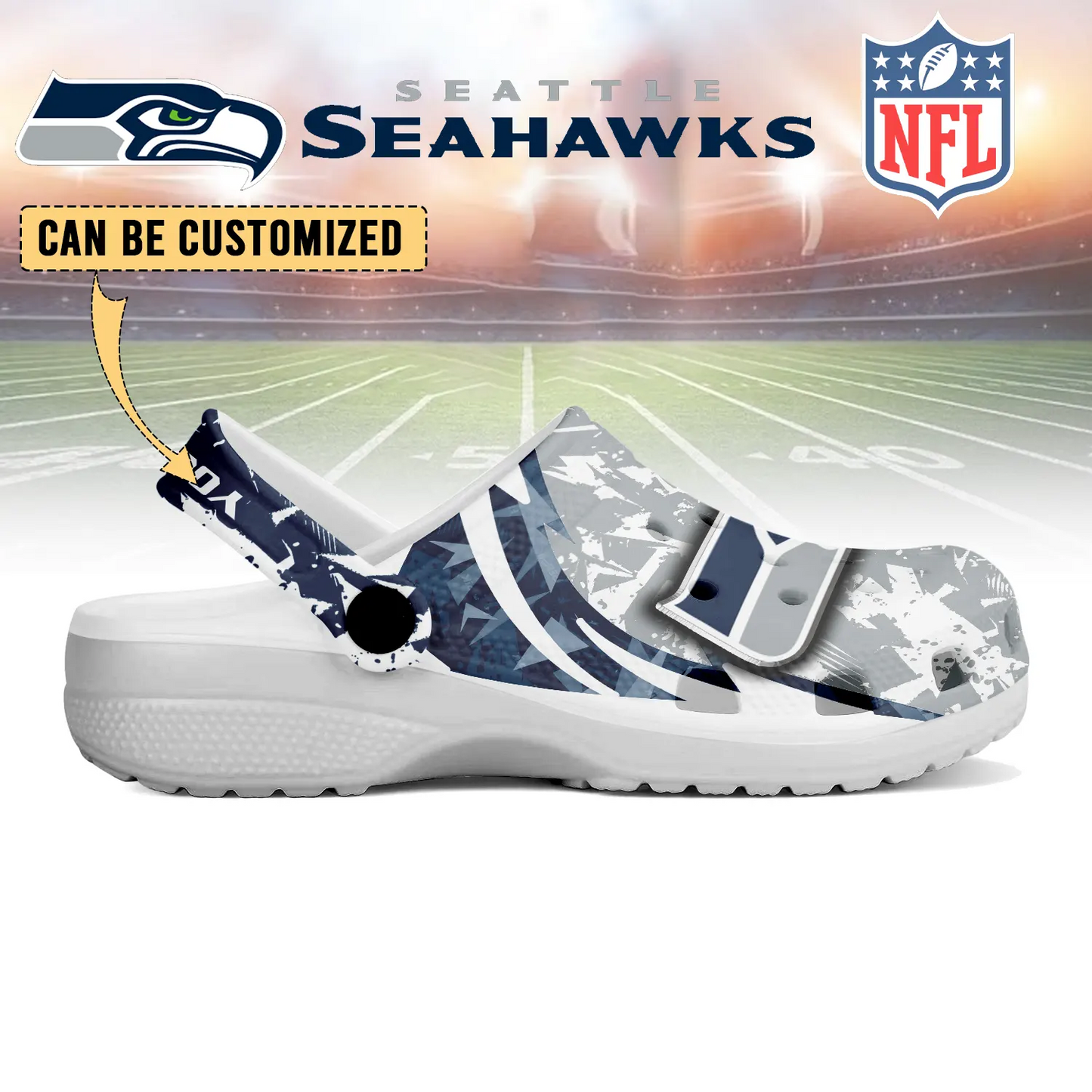 SEA x NFL Crocs Crocband Clogs Shoes DatND DVT
