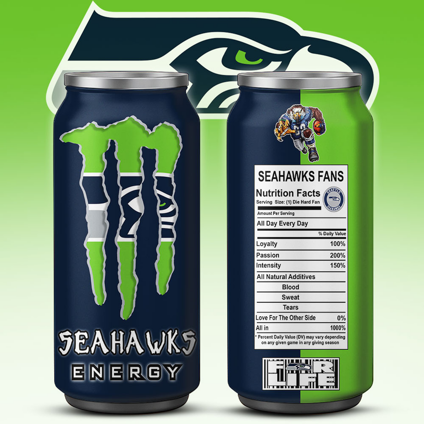 SEA x NFL Monster Energy Tumbler Gift for Fans DATND TANTD