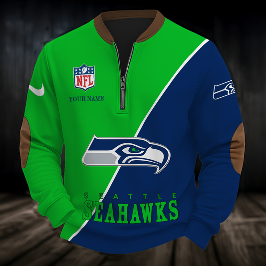 SEA x NFL Premium Personalized Game Day Quarter-Zip DatND ThuongNH