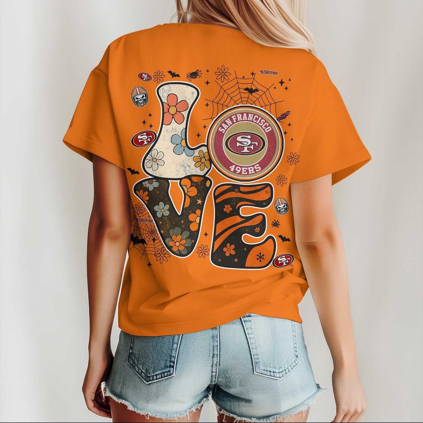 SF x NFL Halloween Bow 3D Shirt 0409 DatND DVT