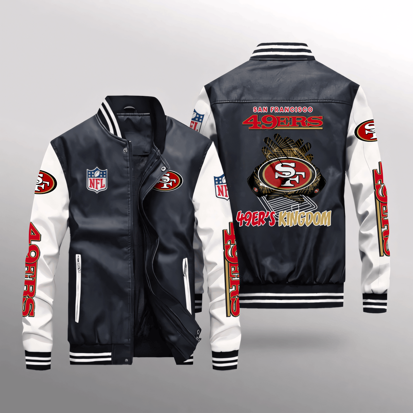 SF x NFL Leather Bomber Jacket DATND TANTD