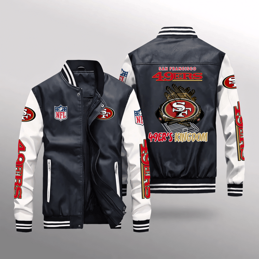 SF x NFL Leather Bomber Jacket DATND TANTD