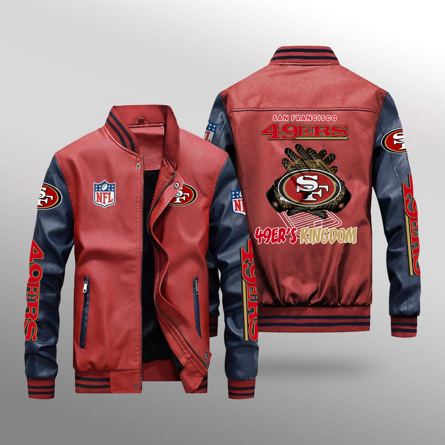 SF x NFL Leather Bomber Jacket DATND TANTD