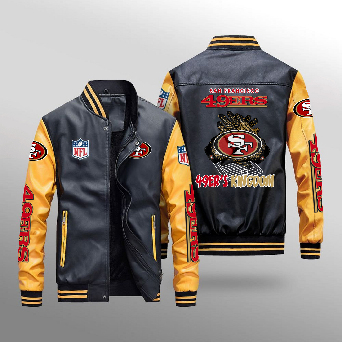 SF x NFL Leather Bomber Jacket DATND TANTD