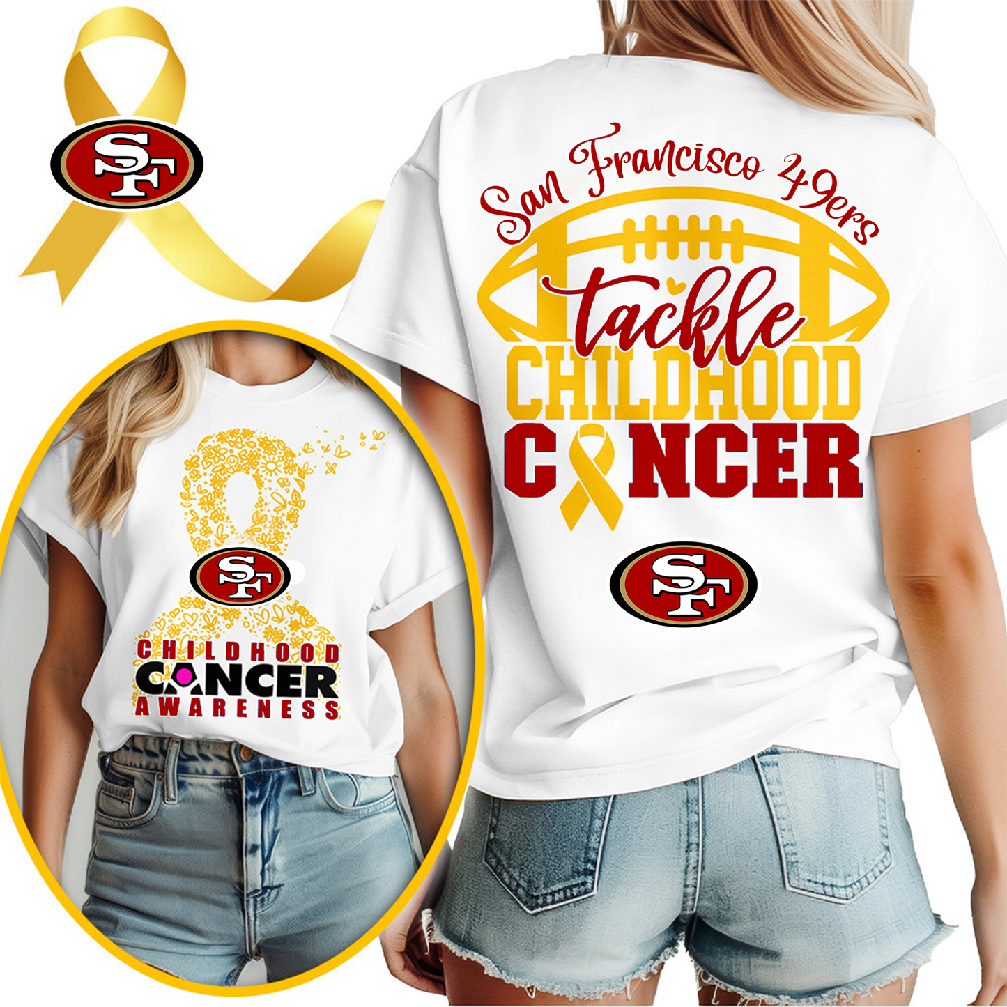 SF X NFL Premium Childhood Cancer Awareness Month 3D Shirt DatND ThuongNH