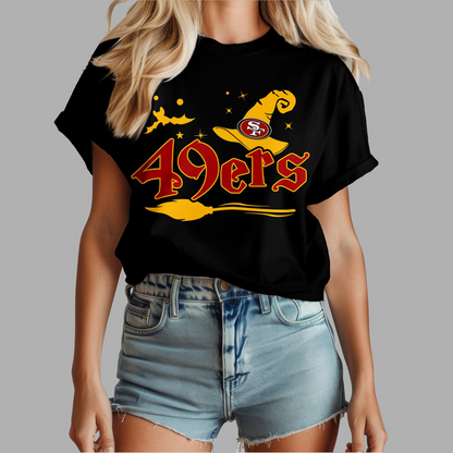 SF49 Premium NFL Halloween Witch Women Shirt DDT CTND