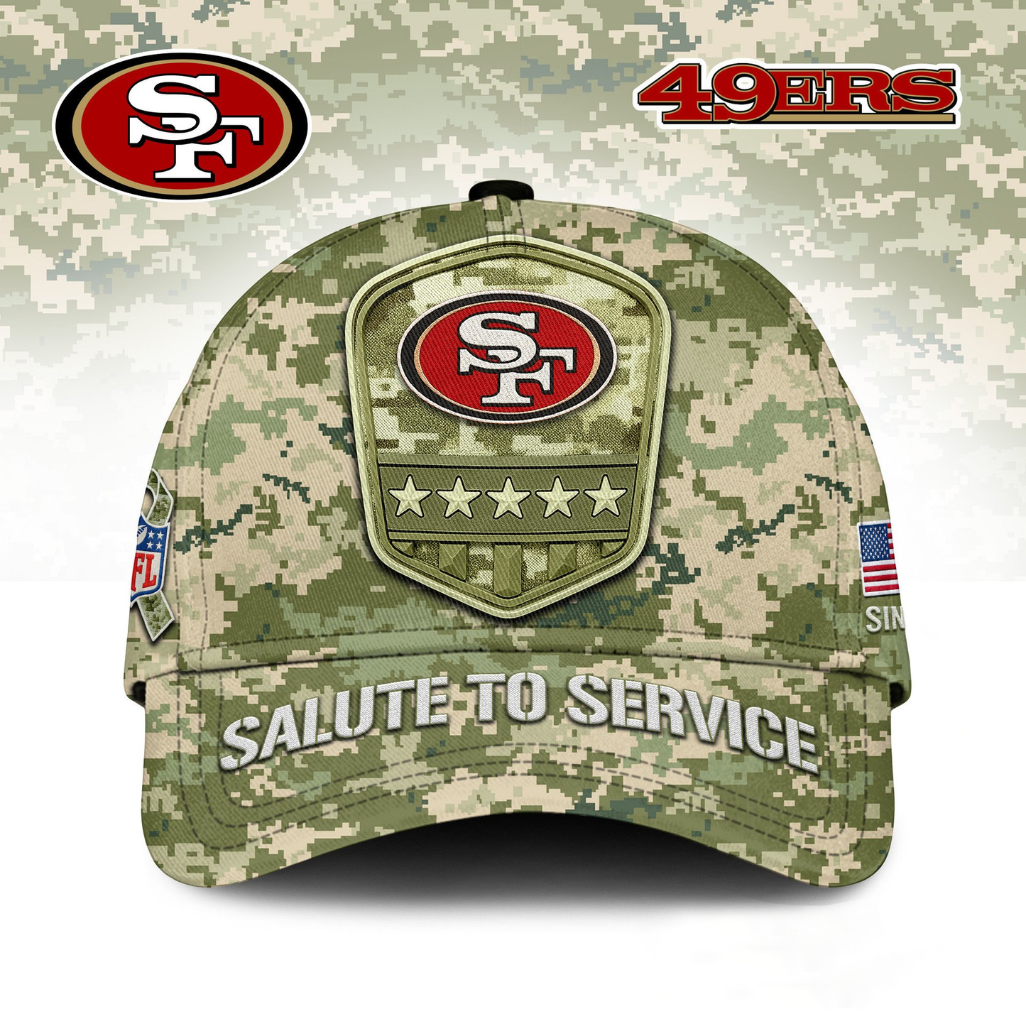 SF49 Premium NFL Salute To Service Classic Cap DDT  NTL