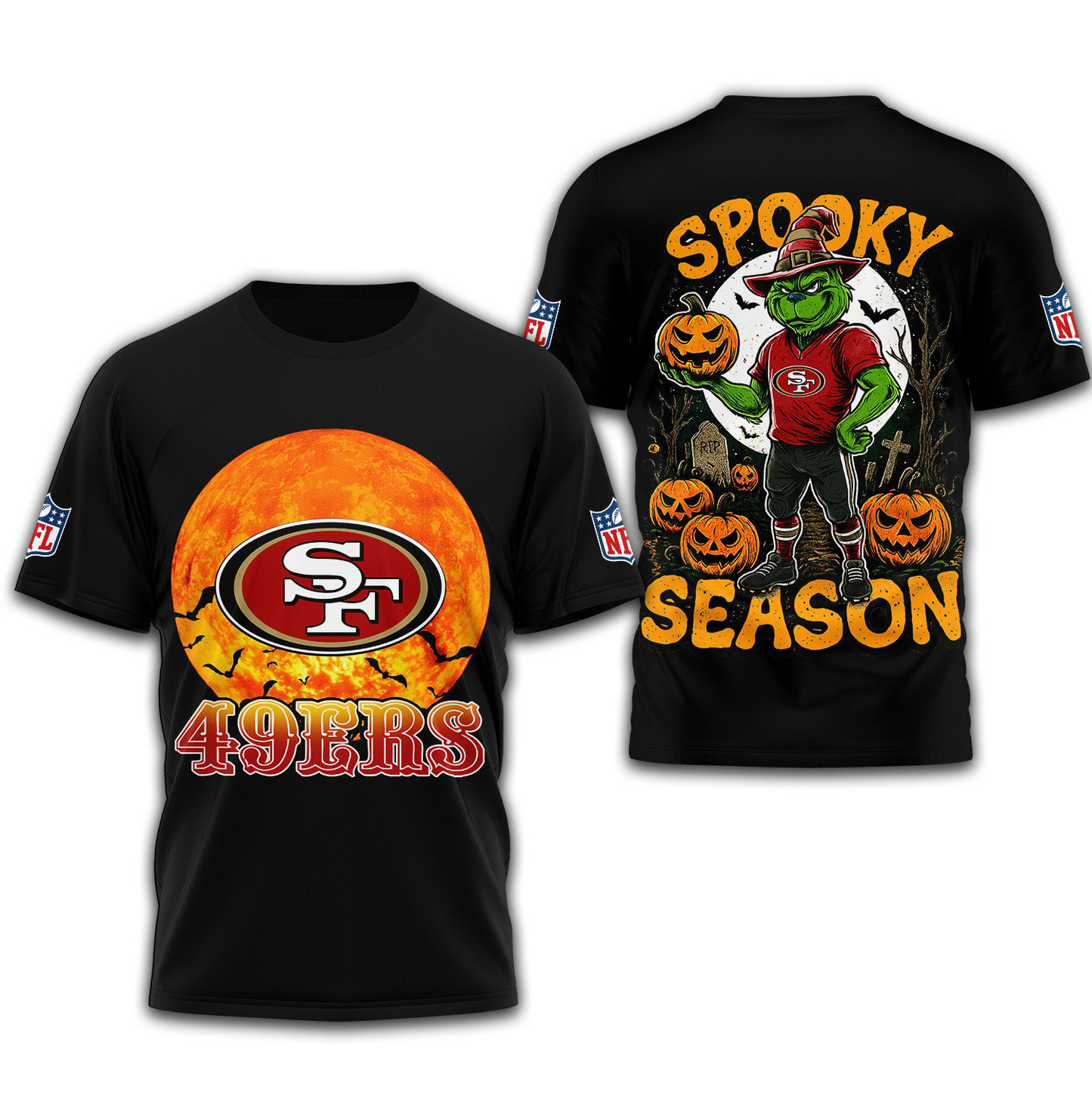 SF49 Premium NFL Spooky Season 3D Shirt DDT CTND