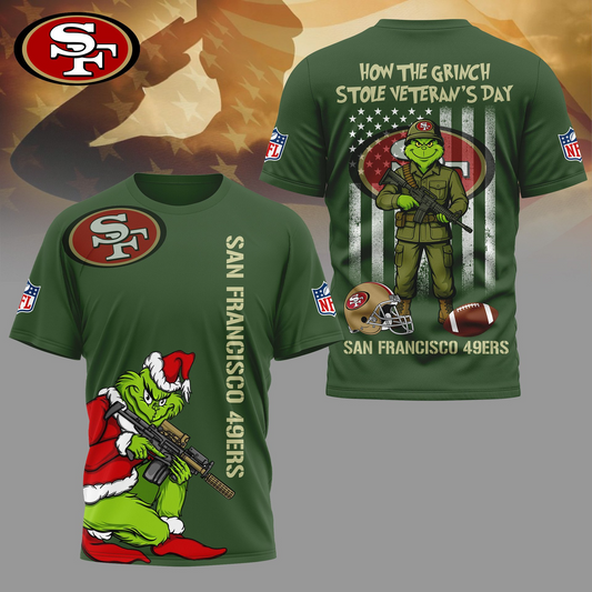 SF49 Premium NFL The Grinch Salute Veterans DDT CTND