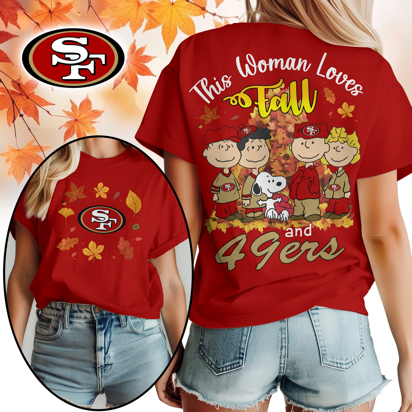 SF49 Premium NFL This Woman loves fall 3D Shirt DDT CTND