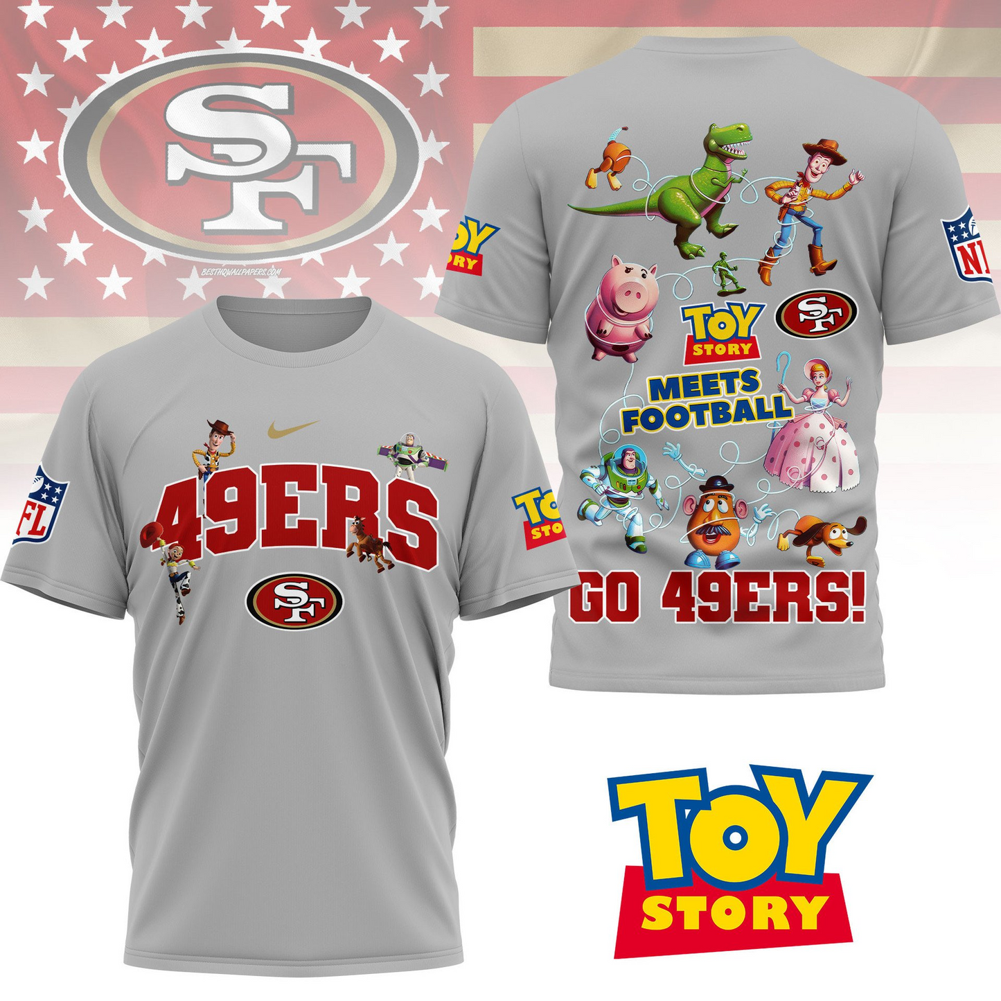 SF49 Premium NFL Toy Story Fan 3D Shirt DDT CTND