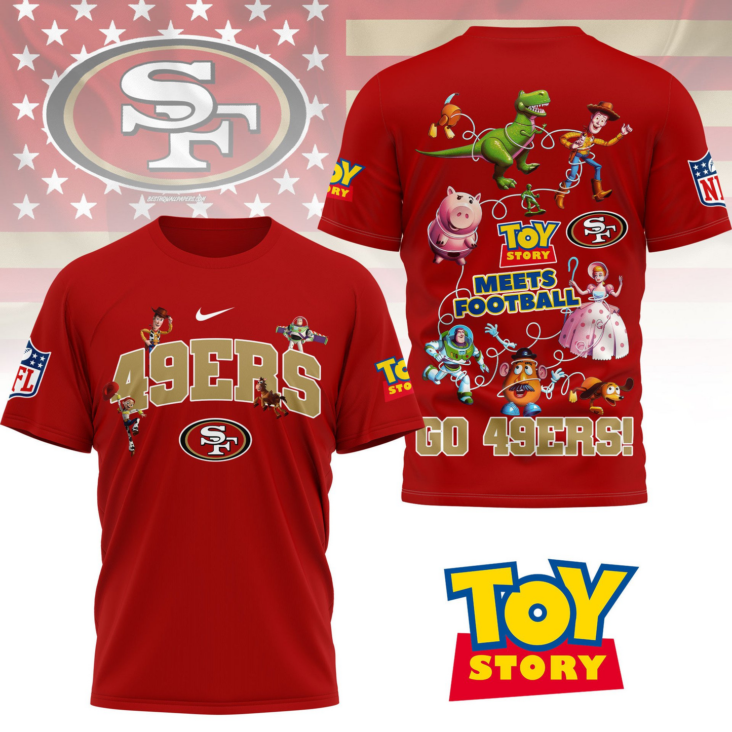 SF49 Premium NFL Toy Story Fan 3D Shirt DDT CTND
