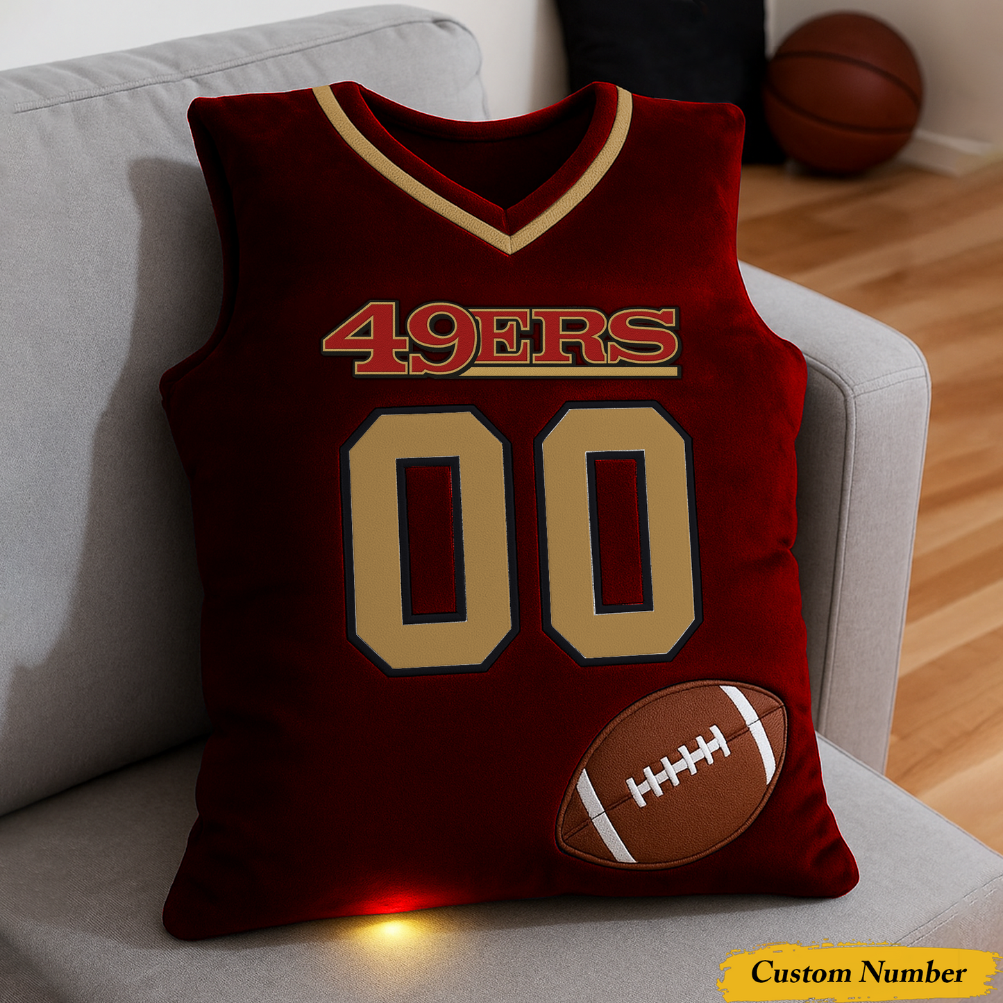 SF49 x NFL Personalized Graphic 3DPrint Football Jersey Pillow DDT CTND