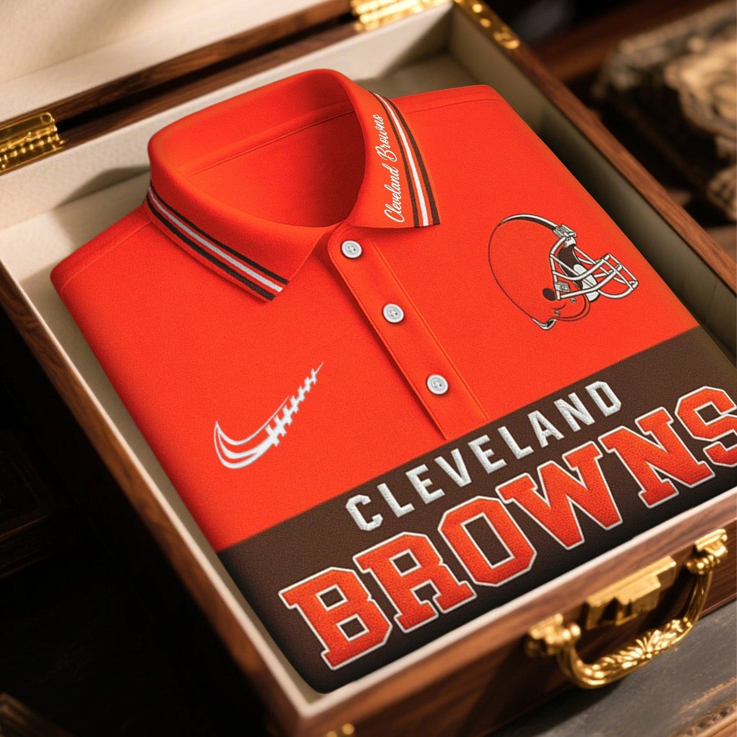 SIGNATURE NFL X CLE BUSINEES CLASSIC LONG POLO SHIRT NDT NHM