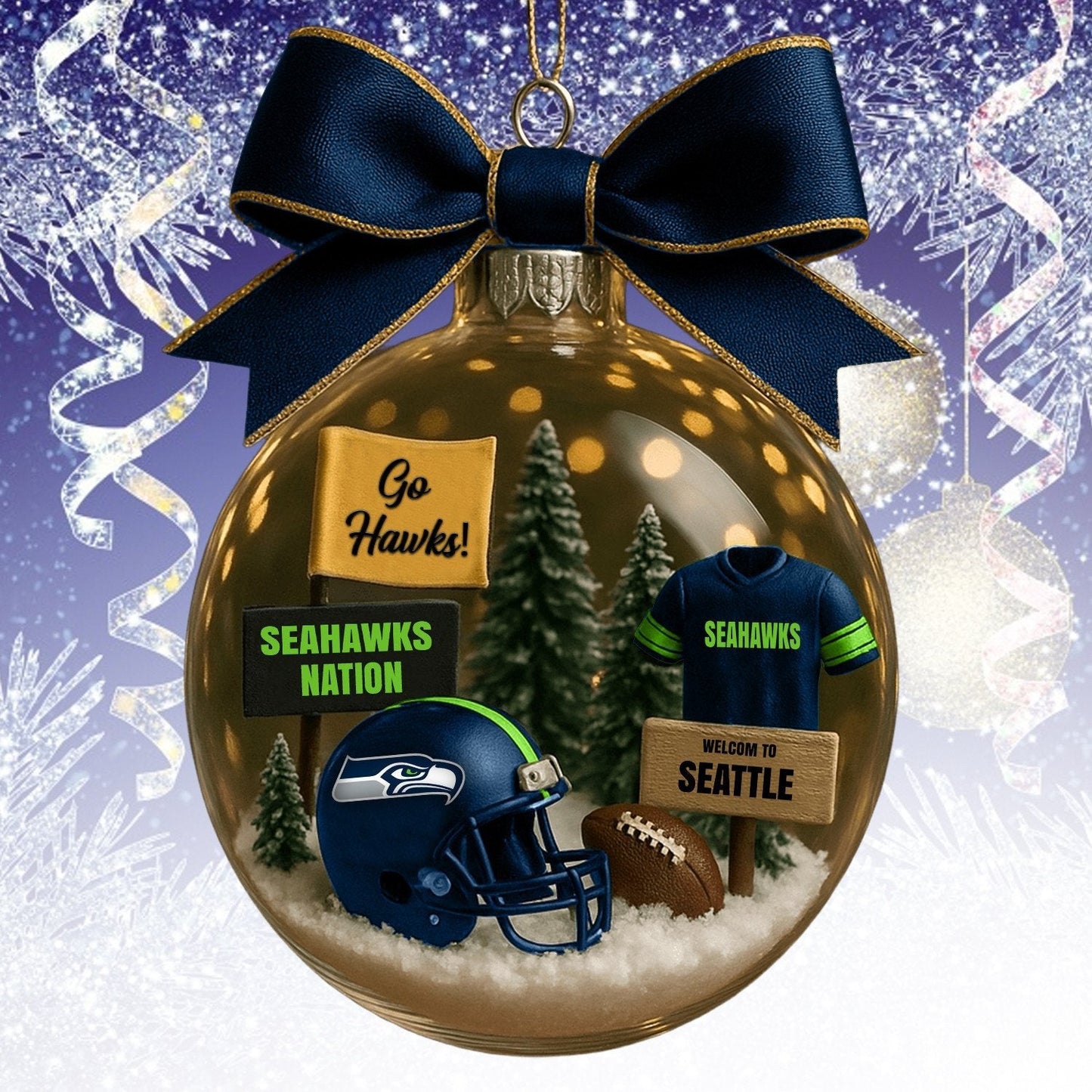 SS  NFL Acrylic Ball Ornament - Best Gift For Fans DDT CTND