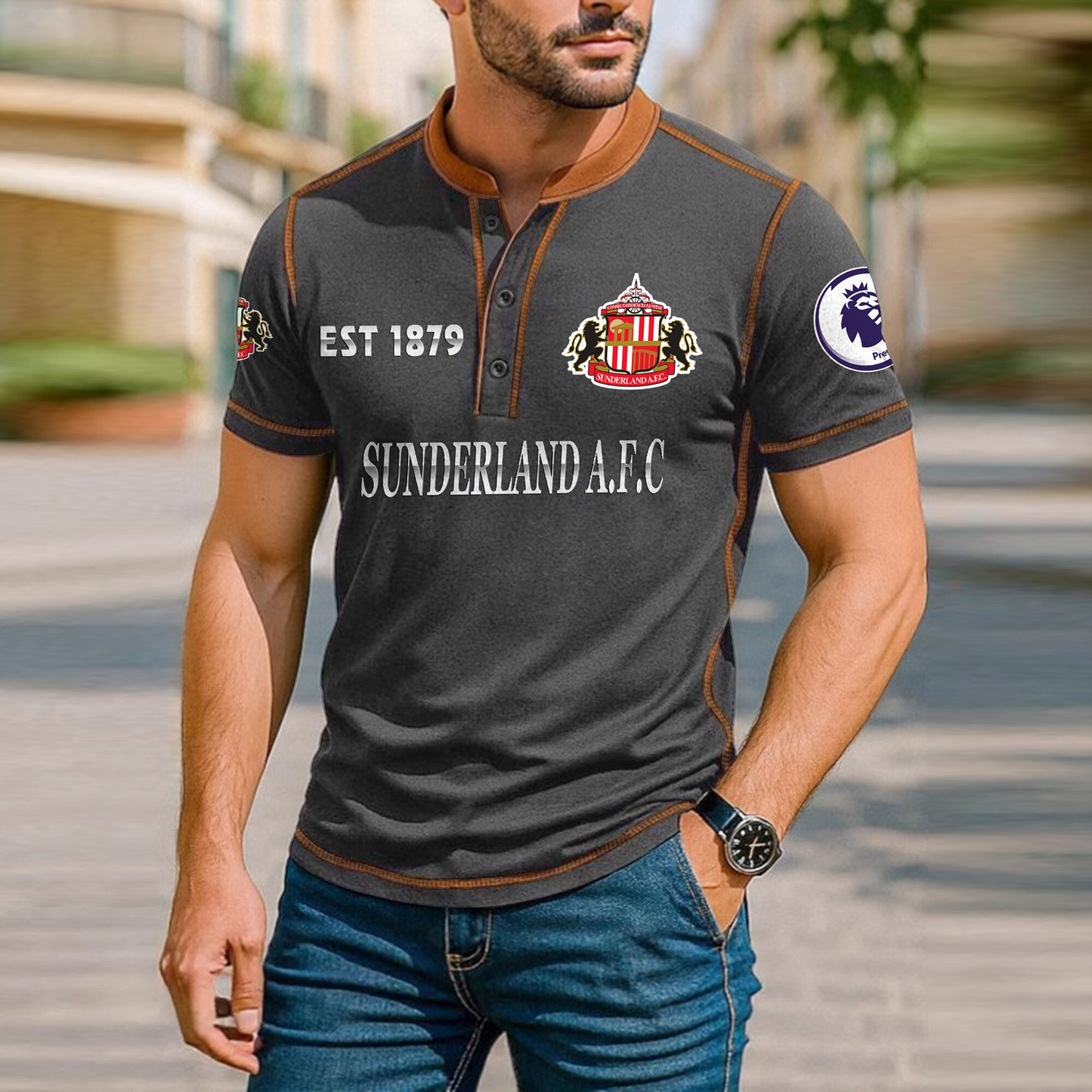 SUN Premium Men's Short Sleeve Henleys DatND DVT