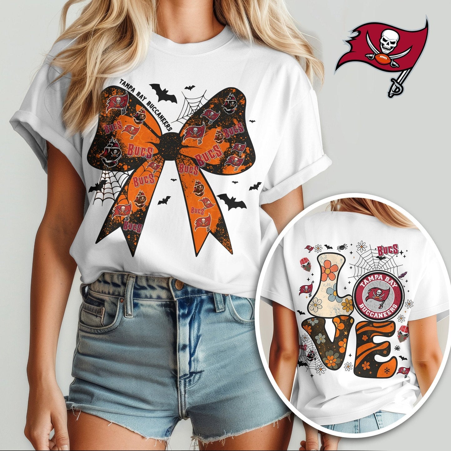 TB x NFL Halloween Bow 3D Shirt 0409 DatND DVT