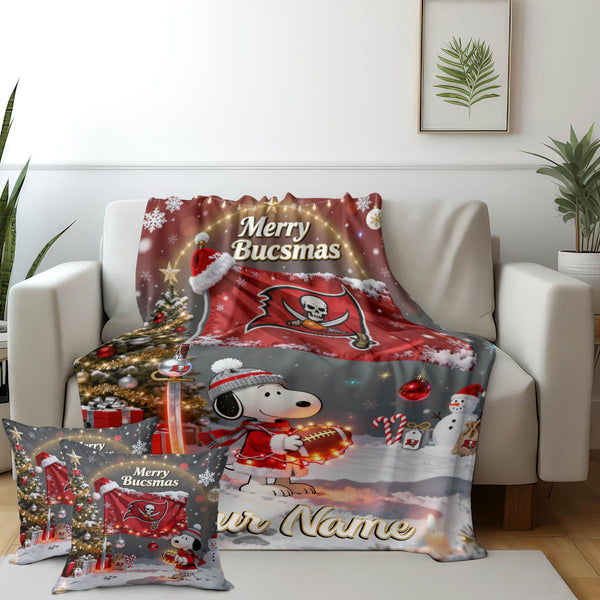 TB x SNP Premium Christmas Fleece Blanket & Throw Pillow V1 NAK NHT