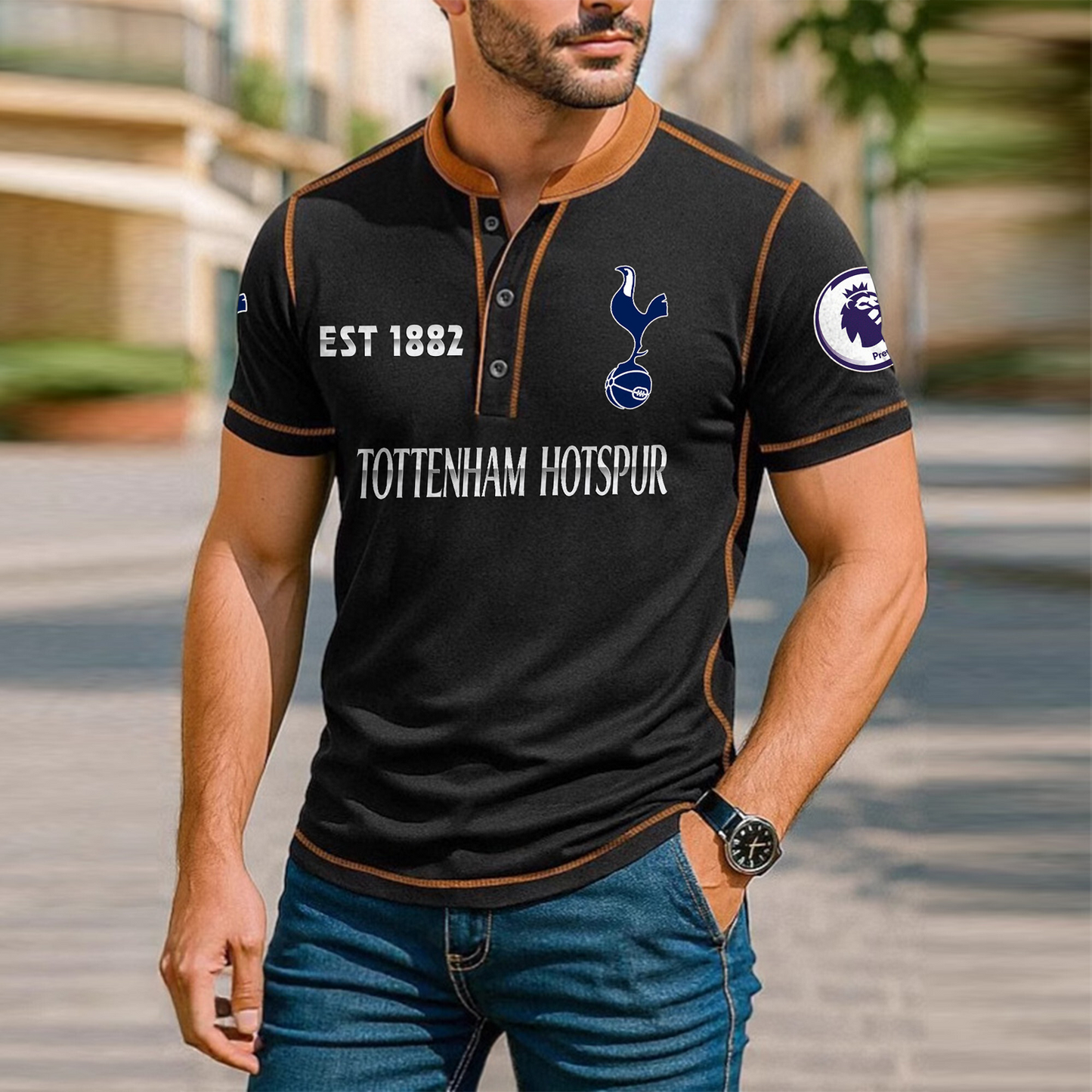 TOT Premium Men's Short Sleeve Henleys DatND DVT