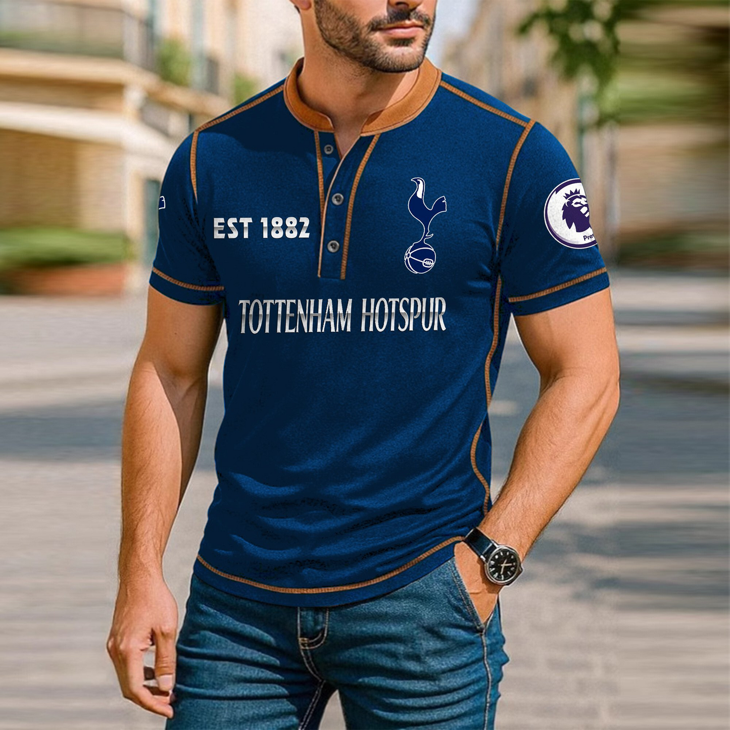 TOT Premium Men's Short Sleeve Henleys DatND DVT