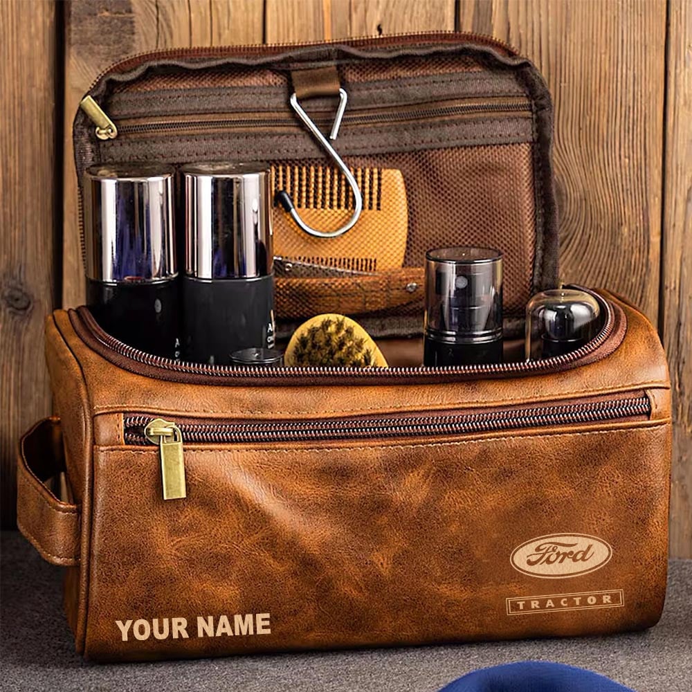 Tractor FO Personalized Leather Toiletry Bag HLP HLPHUONG