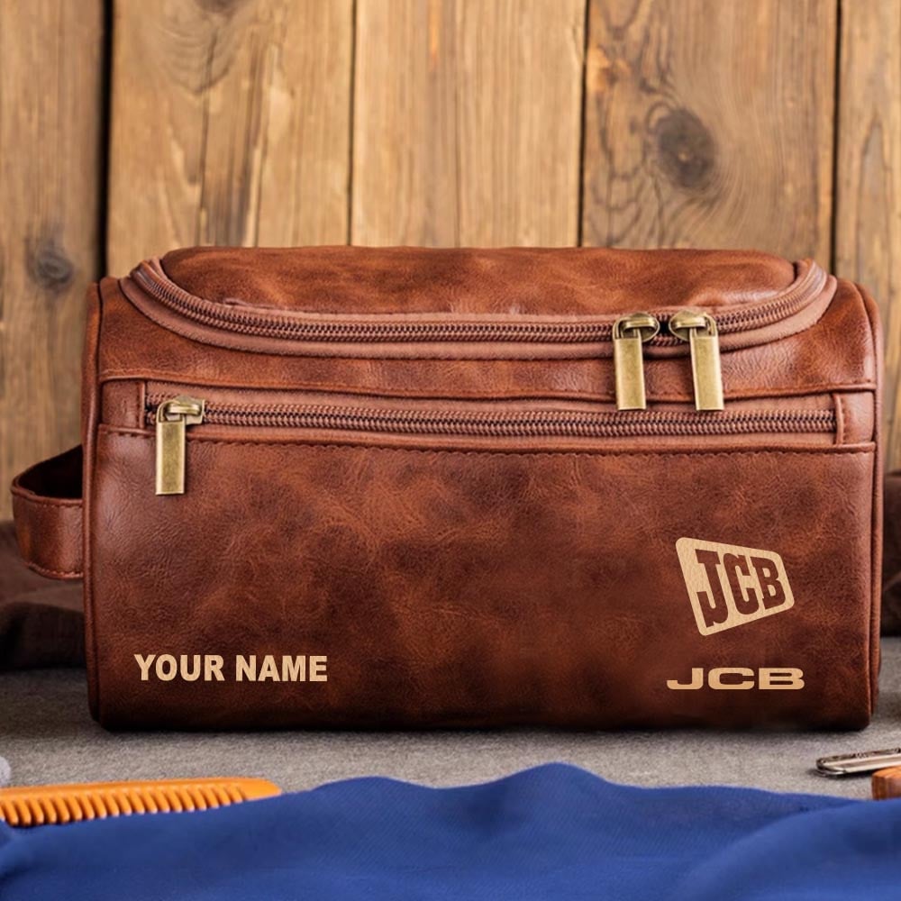 Tractor JC Personalized Leather Toiletry Bag HLP HLPHUONG