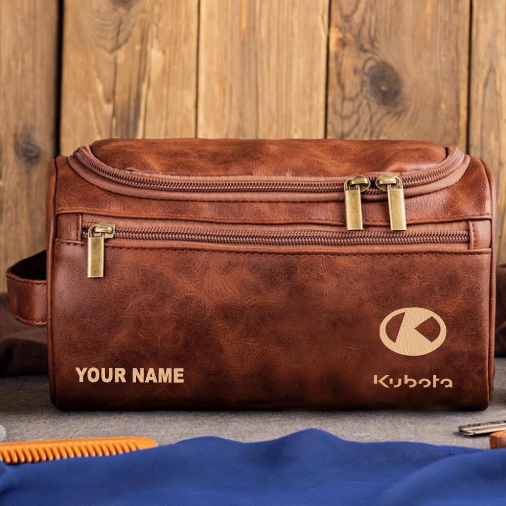 Tractor KU Personalized Leather Toiletry Bag HLP HLPHUONG