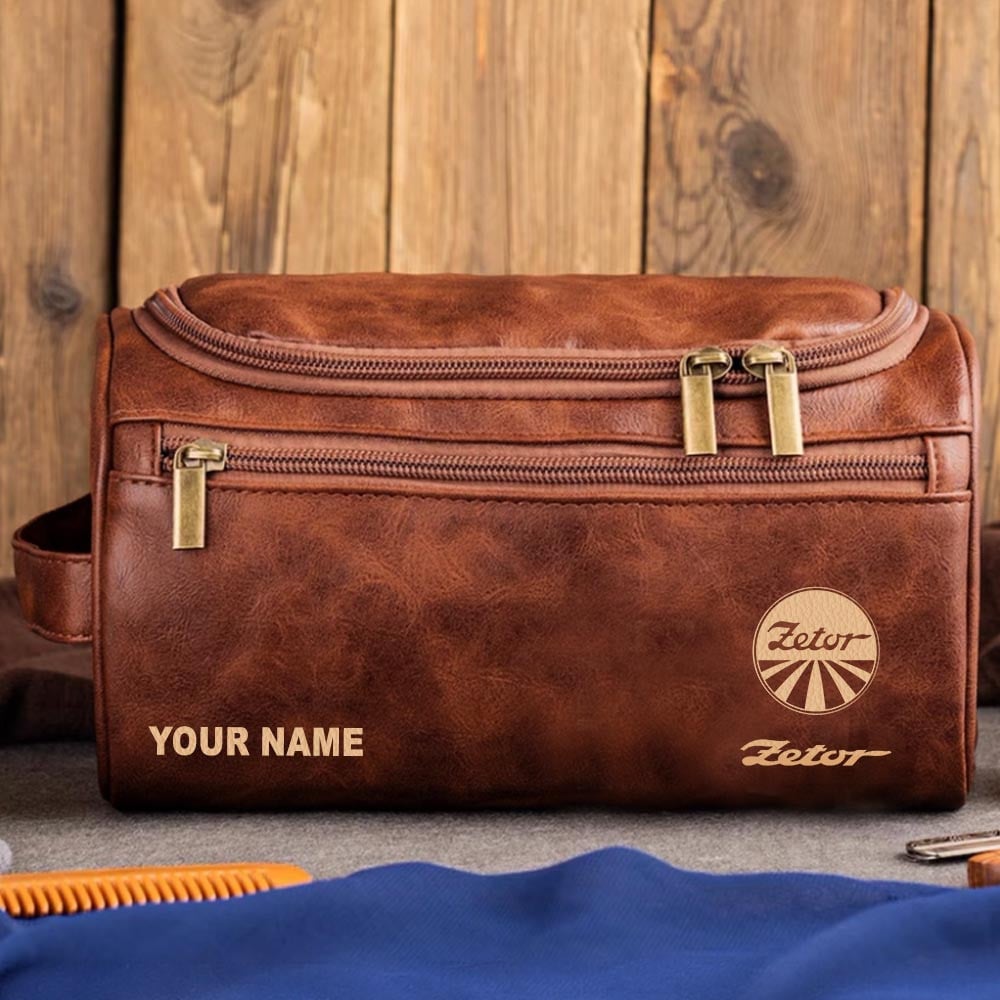 Tractor ZET Personalized Leather Toiletry Bag HLP HLPHUONG