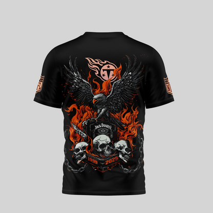 TT Premium NFL Flaming Eagle Skull T-Shirt DDT CTND