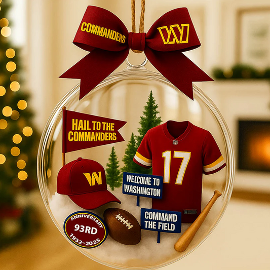 WAS X NFL Baseball Team Christmas Tree and Uniform Pendant V1 NAK NHT
